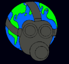 Dibujo Tierra con máscara de gas pintado por yessica4075