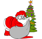 Dibujo Papa Noel repartiendo regalos pintado por jeidilabella