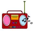 Dibujo Radio cassette 2 pintado por valentina