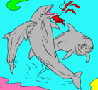 Dibujo Delfines jugando pintado por albertoucar