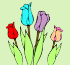 Dibujo Tulipanes pintado por rarra