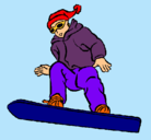 Dibujo Snowboard pintado por ert