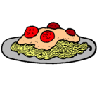 Dibujo Espaguetis con carne pintado por nair