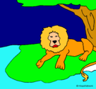 Dibujo Rey león pintado por Lourdes