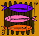 Dibujo Pescado a la brasa pintado por LUISAMARIA