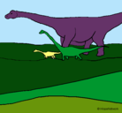 Dibujo Familia de Braquiosaurios pintado por hanny