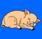 Dibujo Cerdo durmiendo pintado por Eli