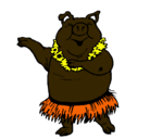Dibujo Cerdo hawaiano pintado por jair