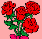 Dibujo Ramo de rosas pintado por mamita