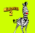 Dibujo Madagascar 2 Marty pintado por poo