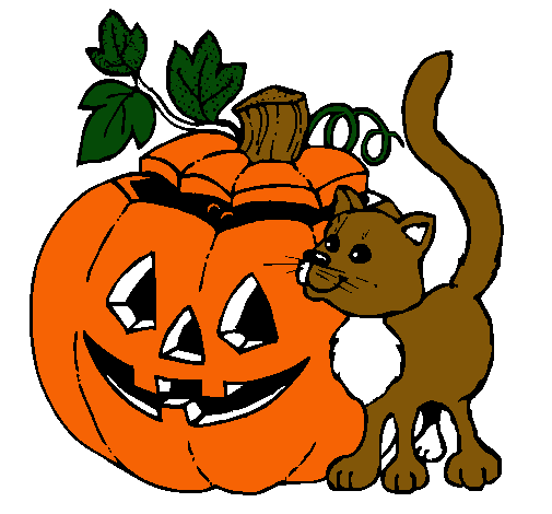 Calabaza y gato