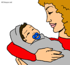 Dibujo Madre con su bebe II pintado por celesteruiz
