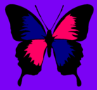 Dibujo Mariposa con alas negras pintado por pecellina