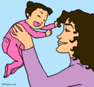 Dibujo Madre con su bebe pintado por alexandra
