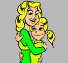 Dibujo Madre e hija abrazadas pintado por JULIALEX