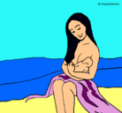 Dibujo Madre con su bebe pintado por MILAGROS