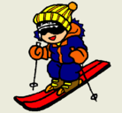 Dibujo Niño esquiando pintado por pura