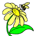Dibujo Margarita con abeja pintado por divina
