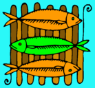 Dibujo Pescado a la brasa pintado por genesis