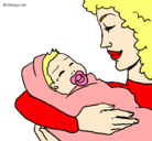Dibujo Madre con su bebe II pintado por CamilaJazmin