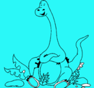 Dibujo Diplodocus sentado pintado por ben10