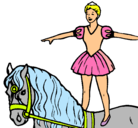 Dibujo Trapecista encima de caballo pintado por RUTH