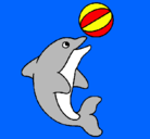 Dibujo Delfín jugando con una pelota pintado por noelia