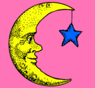 Dibujo Luna y estrella pintado por ANDREINA