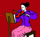 Dibujo Dama violinista pintado por milena