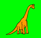 Dibujo Braquiosaurio pintado por pillo.