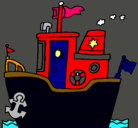 Dibujo Barco con ancla pintado por joseamayrani