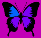 Dibujo Mariposa con alas negras pintado por SILVIA