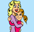 Dibujo Madre e hija abrazadas pintado por Ester