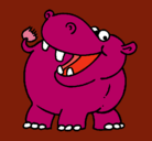 Dibujo Hipopótamo pintado por bamby
