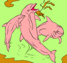 Dibujo Delfines jugando pintado por carmen