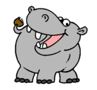 Dibujo Hipopótamo pintado por leoncito