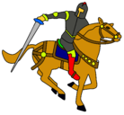 Dibujo Caballero a caballo IV pintado por juan