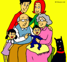 Dibujo Familia pintado por abraham