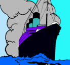 Dibujo Barco de vapor pintado por lara