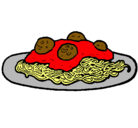 Dibujo Espaguetis con carne pintado por juan