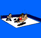 Dibujo Lucha en el ring pintado por pepe