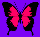 Dibujo Mariposa con alas negras pintado por martina.a