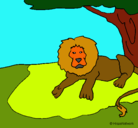 Dibujo Rey león pintado por javier