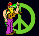 Dibujo Músico hippy pintado por agustina