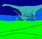 Dibujo Familia de Braquiosaurios pintado por ADYHARY