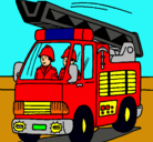 Dibujo Coche de Bomberos pintado por raul