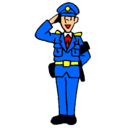 Dibujo Policía saludando pintado por pablo