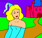 Dibujo Princesa y castillo pintado por maria