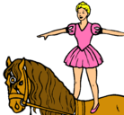 Dibujo Trapecista encima de caballo pintado por rosaaaaaa