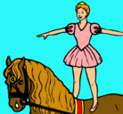 Dibujo Trapecista encima de caballo pintado por nerea24